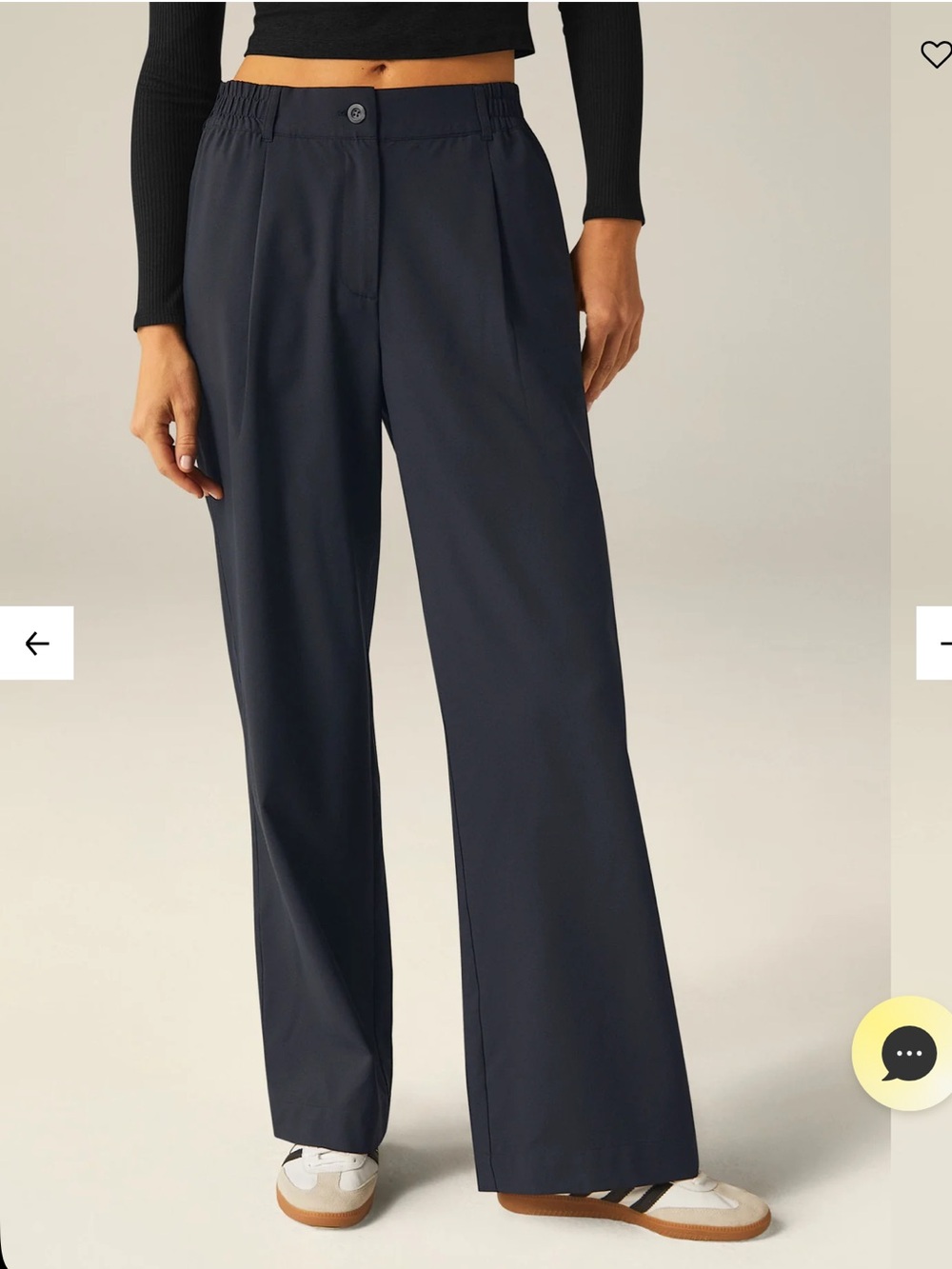 BEYOND YOGA Status Wide Leg Trouser Dark Navy Size XS